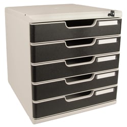 Module de classement Modulo Office A4 5 tiroirs fermables à clé - Noir - Exacompta