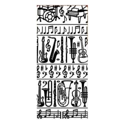 1 planche de stickers autocollants peel off doré INTRUMENT MUSIQUE 6473