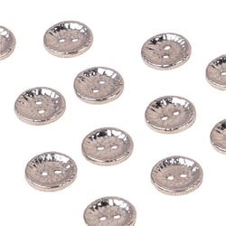 Bouton rond alliage 4 trous 11mm argent