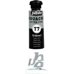 Tube 20ml Peinture Gouache T7 extra fine LAQUE NOIRE PÉBÉO