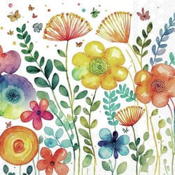 Lot de 4 serviettes en papier découpage collage 33 cm FLEUR DE PRINTEMPS F 116