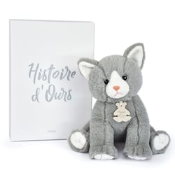 Peluche bébé chat - Gris - 18 cm