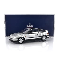 Voiture Miniature de Collection - NOREV - HONDA CRX - 1/18 - Blanc et Silver - 1990