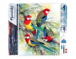 Diamond Painting Broderie Diamant Figured’Art 40x50cm toile entière roulée avec diamants carrés - Les Perroquets sur Branche