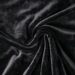 Tissu Velours d'ameublement extensible Alcéa uni Noir
