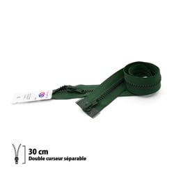Fermeture éclair Z68 - Séparable 6mm double curseur - 30 cm