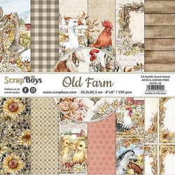 12 papiers scrapbooking 20 x 20 cm Scrapboys OLD FARM