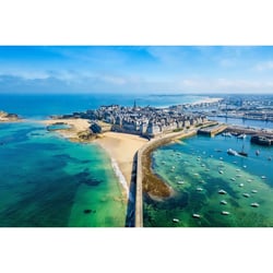 Tableau sur toile Saint-Malo vue du ciel 45x65 cm