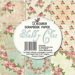 24 papiers fantaisis assorties 15.2 x 15.2 cm Décorer SHABBY CHIC