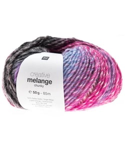 Pelote de laine à tricoter CREATIVE MELANGE CHUNKY - Rico Design 061 Lilas-pink