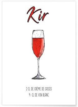 Affiche Cocktail Kir | A3 : 29,7x42cm