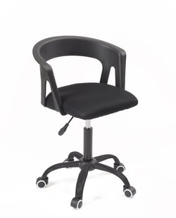 chaise bureau à roulettes, siège coussin rembourré, accoudoirs, hauteur réglable, pivotant, pied métal chromé AYA (noir)