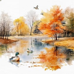 Lot de 4 serviettes en papier découpage collage 33 cm NATURE EN AUTOMNE N 701