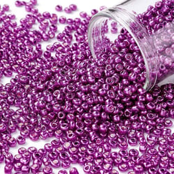 1000 Perles de rocaille violet métallisé diamètre 2 mm 12/0 - création bijoux