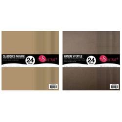 48 papiers Scrapbooking Marron + Havane - 300g/ m²