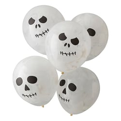 5 Ballons Tête de Squelette