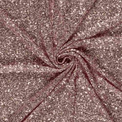 Tissu Maille sequins extensible Vieux rose