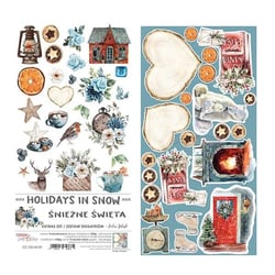 12 papiers scrapbooking motifs à découper 15,5 x 30, 5 cm Craft O Clock HOLIDAYS IN SNOW 653875