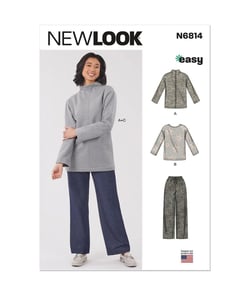 Patron New Look 6814 - Hauts en maille et pantalon taille n°FR 36-46