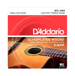 Cordes guitare D'Addario EJ84M Gypsy Jazz Loop End Medium 11-45