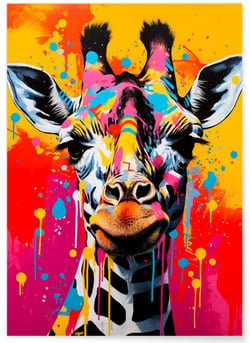 Affiche Girafe Pop Art | A3 : 29,7x42cm