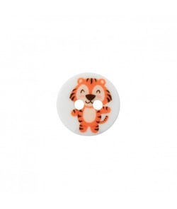 Bouton animaux polyester 2 trous 12mm - Prym Tigre Multicolore