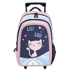 Sac à dos à roulettes Lililou Chat 45 CM Trolley Haut de gamme Nuage