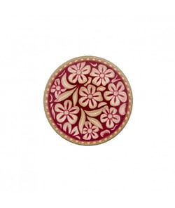 Bouton métal motif floraux 23mm à queue - Prym Bordeaux Rouge