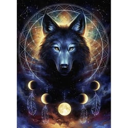 Puzzle star line : la legende du loup noir - collection neon - ravensburger - 13970