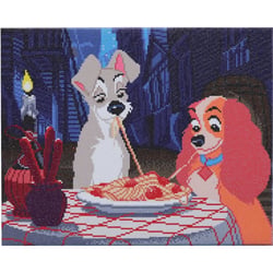 DISNEY La Belle et le Clochard tableau à diamanter 40x50cm Crystal Art