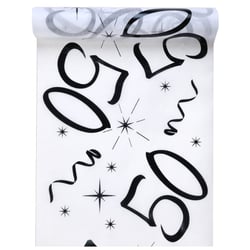 Santex 5192-50-30, Chemin de Table Anniversaire Blanc 50 Ans