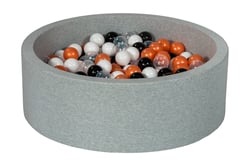 Piscine à balles Aire de jeu + 300 balles noir, blanc, transparent, orange - Velinda