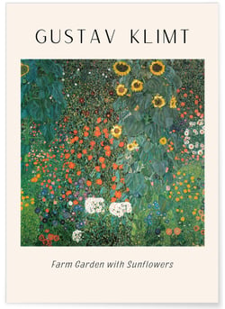 Affiche Gustav Klimt « Farm Garden with Sunflowers » | A3 : 29,7x42cm