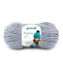 Fil à tricoter effet velour FUNNY - Grundl - 100 Gr - Oeko-Tex 07 Gris