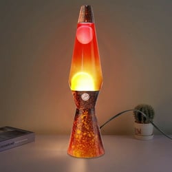 Lampe à lave I-TOTAL - Volcano - Verre - Orange et Blanc - 40 cm