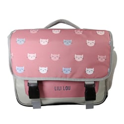 Cartable Scolaire Primaire 38cm Lili Lou gris et rose  2 Compartiments - Bagtrotter