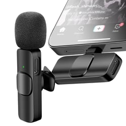 Avizar Lot de 2 Micro Cravate Sans Fil USB-C Lightning avec Réduction Bruit Portée 20m Noir