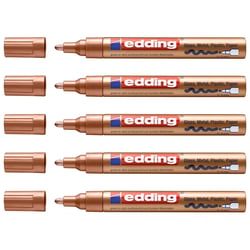 Lot de 5 marqueurs peinture permanente pointe ronde 2-4 mm - EDDING - Cuivre