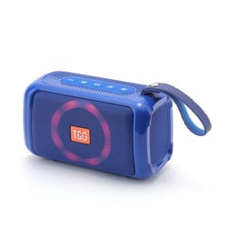 Enceinte Bluetooth Portable LED Étanche Son 360° Support TF AUX FM Bleu YONIS