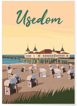 Affiche ville Usedom | A3 : 29,7x42cm