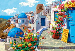 Puzzle 2000 pièces - Printemps à Santorin - Castorland