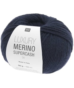 Luxury Merino Supercash DK – Laine mérinos & cachemire d’exception – Rico Design - Pour tricots élégants, doux & intemporels 05 Bleu marine