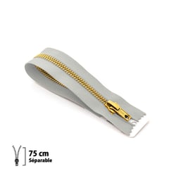 Fermeture éclair Z19 - laiton Séparable 6mm - 75 cm