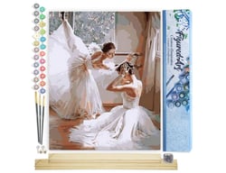 Peinture par Numéro Figured'Art - Futures Ballerines - Kit de Loisir Créatif DIY Numéro d'Art Complet - 40x50cm toile roulée + châssis en bois à monter