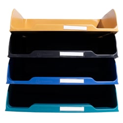 Set de 4 Corbeilles à courrier Combo Styli Neo Deco - Couleurs assorties - Exacompta