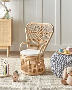 Chaise pour Enfant en Rotin Naturel Intérieur Extérieur Chambre Salle de Jeux Style Boho