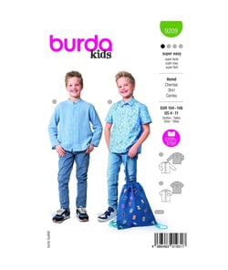 Patron Burda 9209 - Chemise taille n°FR 4-11 ANS