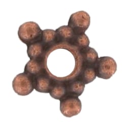 MégaCréa - Perle rondelle métal Étoile Ø4mm Cuivré (lot de 10)