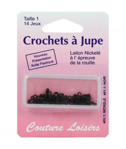 Agrafes noires n°1 avec brides X 14 - Distrifil 1 Noir