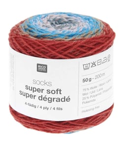 Laine à chaussette Socks Super Soft Super Dégradé 4 fils - Rico Design 03 Rouge Modern